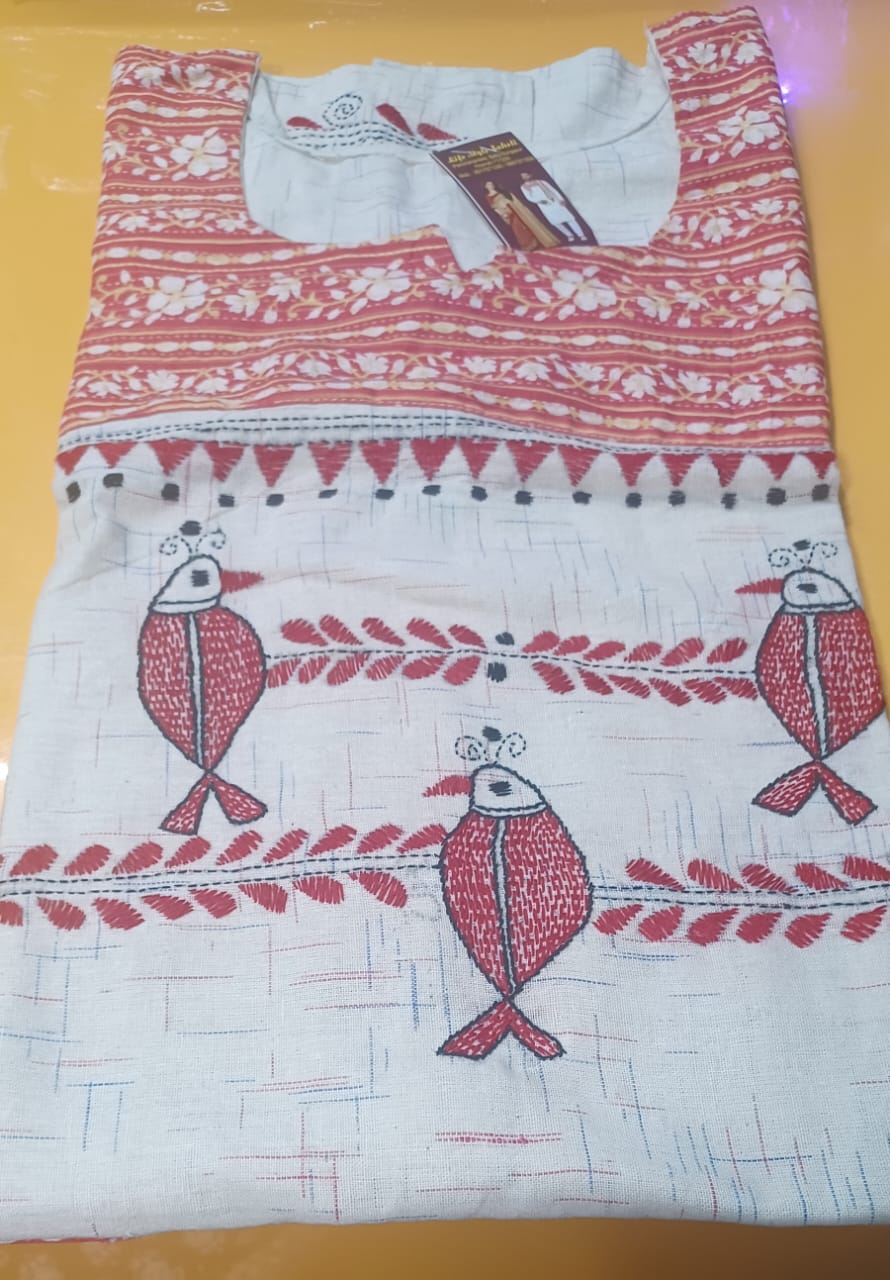 Ajrak Kantha Work Kurti